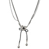 Love Button Stitching Bow Necklace