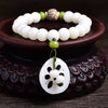 White Jade Bodhi Single Circle Bracelet Bodhi Root Buddhist Beads Hand String