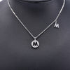 Sterling Silver Letter Necklace Female Micro Inlaid Pendant Necklace