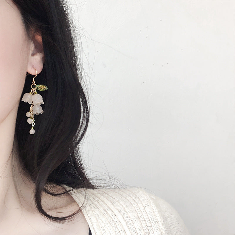 White Orchid Earrings Silver Elegant And Gentle