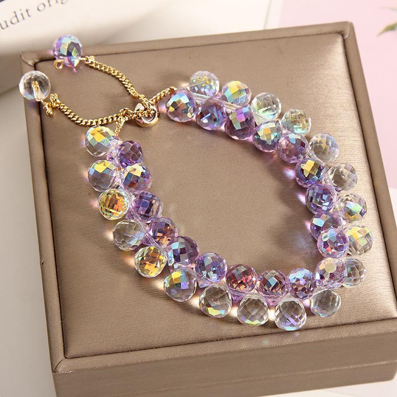 Crystal Woven Double-layer Bracelet For Women