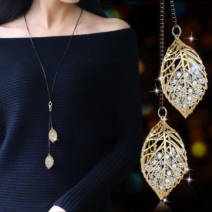 New necklace pearl swan sweater chain