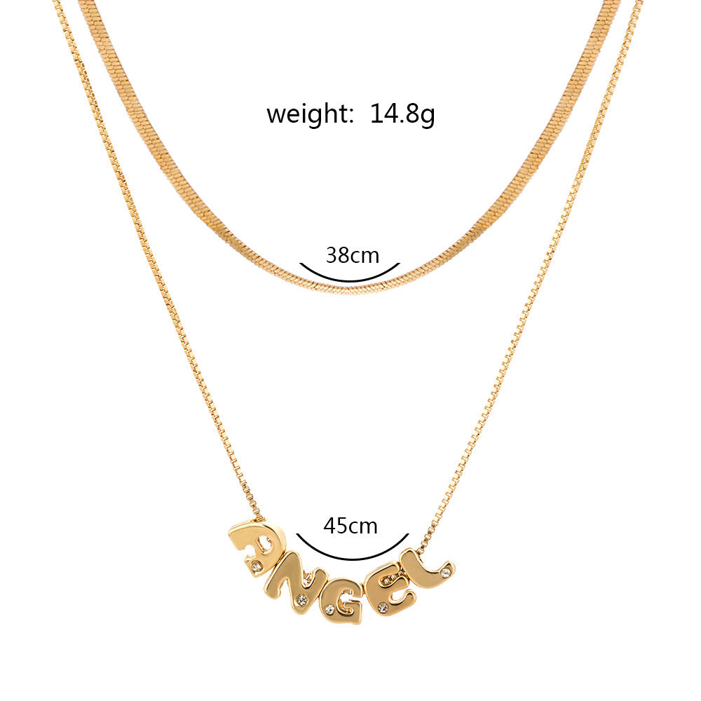 Monogrammed copper necklace