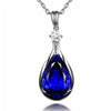 Angel Eyes Blue Crystal Sapphire Tanzanite Pendant Necklaces For Women Jewelry Bijoux Party Fashion Gifts