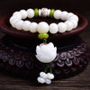 White Jade Bodhi Single Circle Bracelet Bodhi Root Buddhist Beads Hand String