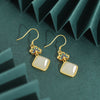 Women's Fashion Simple Lotus Hetian Jade Earrings