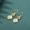 Women's Fashion Simple Lotus Hetian Jade Earrings