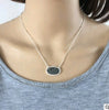 Electroplated silver resin alloy necklace short necklace chain plating effect color resin necklace