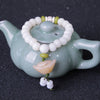 White Jade Bodhi Single Circle Bracelet Bodhi Root Buddhist Beads Hand String