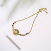 Mixed Color Zircon Geometric Charm Bracelet