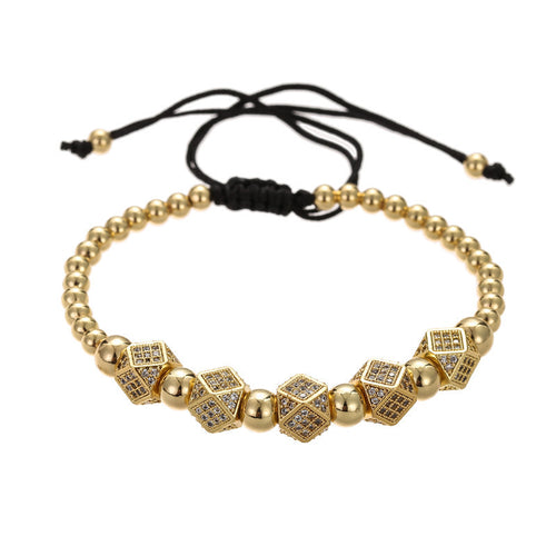 Woven five diamond four-color bracelet