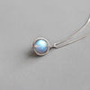 Natural Moonlight Stone Box Chain Necklace Necklace