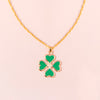 Enamel Green Four Heart Clover Necklaces For Women
