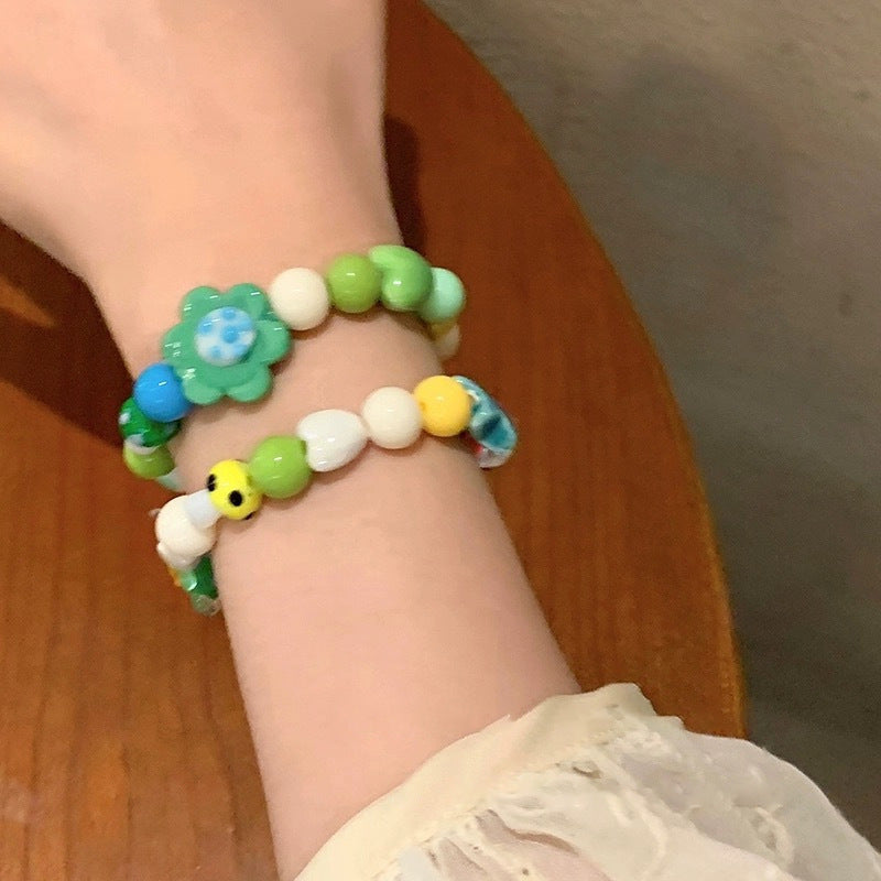 Cute LADYBIRD Beaded Bracelet Female Color
