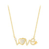 Opal necklace LOVE letter pendant