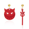 Halloween Funny Earrings Devil Hair Clasp Asymmetric