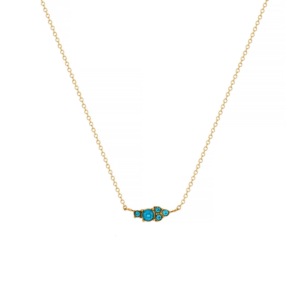 Twelve Birthstone Necklace Women's Simple Color Gem Necklace