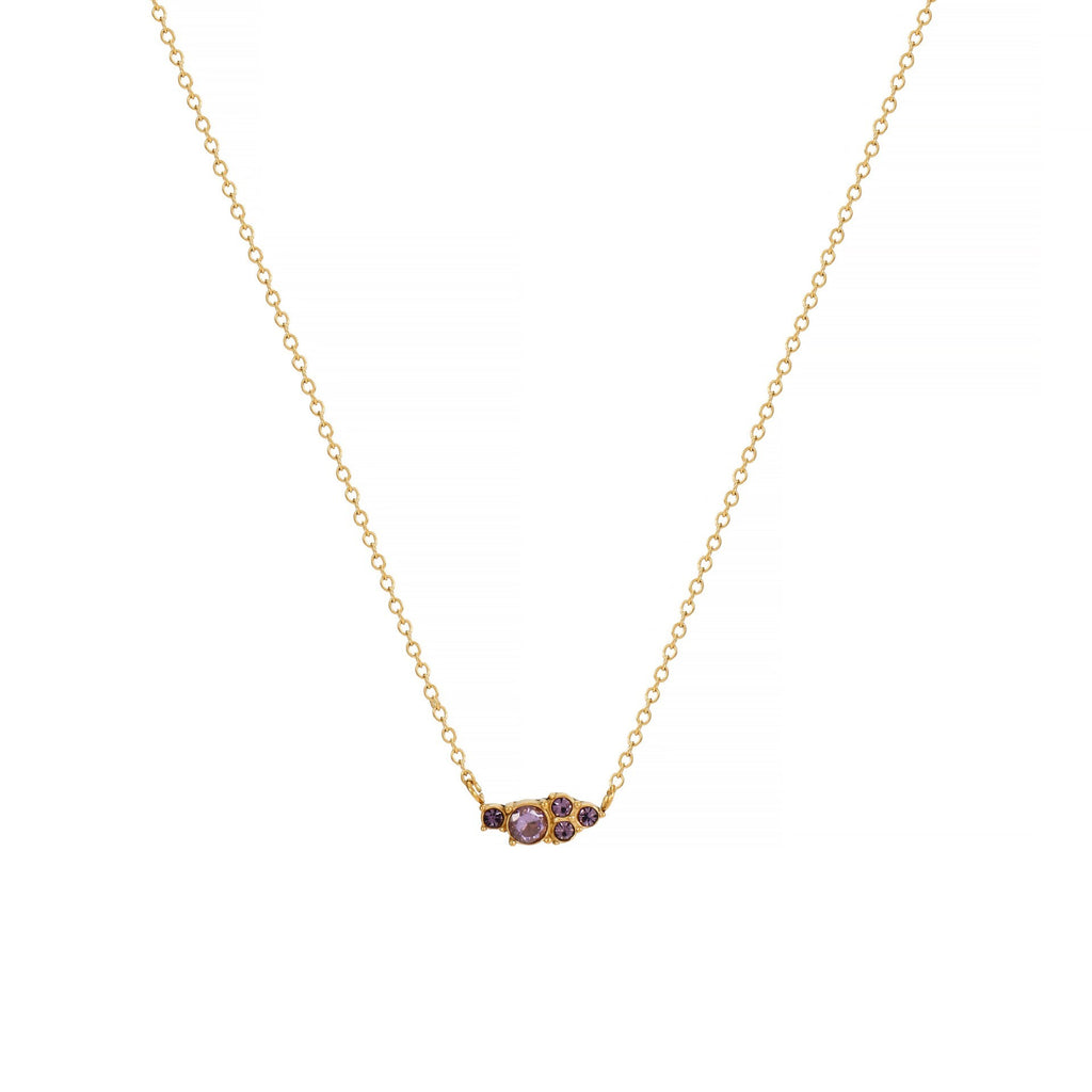 Twelve Birthstone Necklace Women's Simple Color Gem Necklace