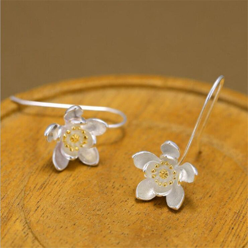 Copper Earrings Fashion Flower Lotus