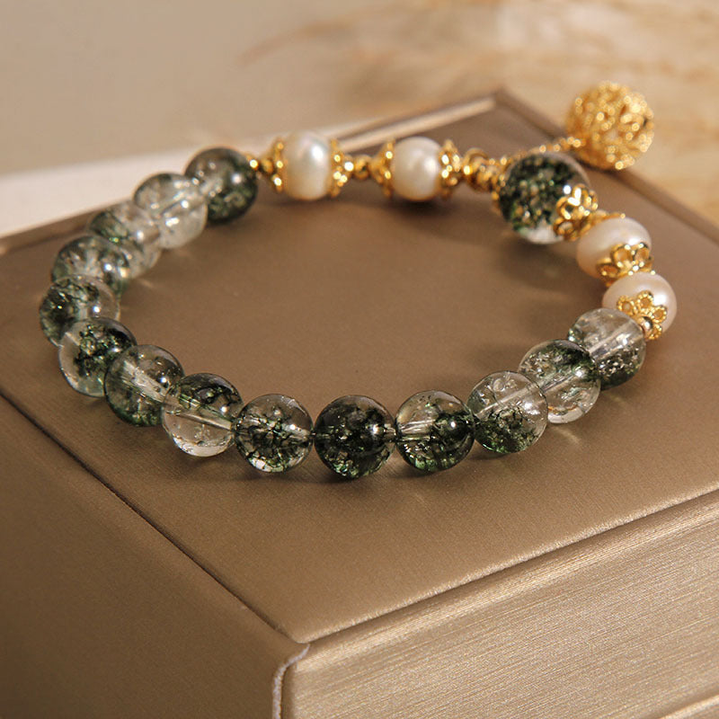 Green Phantom Quartz Crystal Bracelet For Women