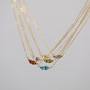 Twelve Birthstone Necklace Women's Simple Color Gem Necklace