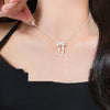 Escape Princess Simplicity Silver Bow Necklace Ins Style