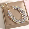 Crystal Woven Double-layer Bracelet For Women