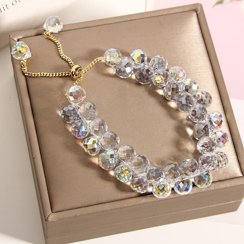 Crystal Woven Double-layer Bracelet For Women