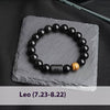 Twelve Constellation Stretch Bracelet Natural Yellow Tiger's Eye Bead Bracelets