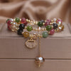 Double Layer Chinese Color Tourmaline Safety Lock Bracelet
