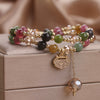 Double Layer Chinese Color Tourmaline Safety Lock Bracelet