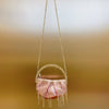 Rhinestone Tassel Pleated Mini Shoulder Messenger Bag
