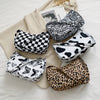 Women Handbag Butterfly Cow Leopard Printed Pattern Underarm Bags Small Shoulder Bag