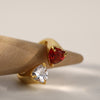 Zircon Ring Asymmetrical Opening Ring Personality