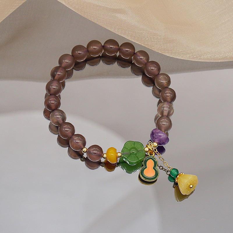 Smoke Mauve Jade Agate Bracelet For Women