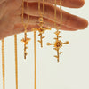 December Flower Necklace Cross Necklace Three-dimensional Vacuum