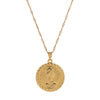 Round Coin Pendant Necklace Portrait Pendant Exquisite Necklace