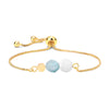 14K Gold Plated Color Preserving Box Chain Tiger Eye Volcanic Stone Yoga Bracelet