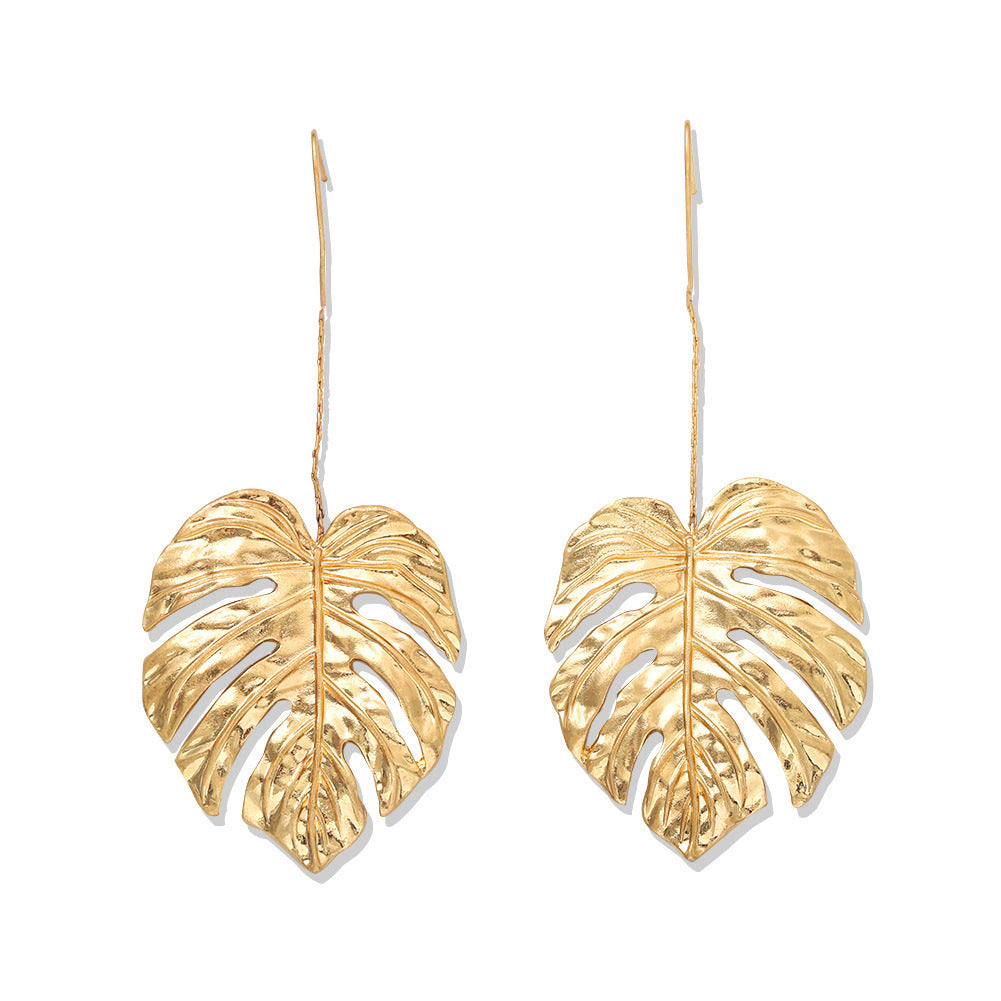 Fashion Simple Petal Lotus Leaf Punk Earrings