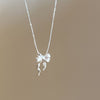Escape Princess Simplicity Silver Bow Necklace Ins Style
