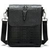Top Layer Cowhide Vertical Men's Messenger Bag Fashion  Print Business Shoulder Bag