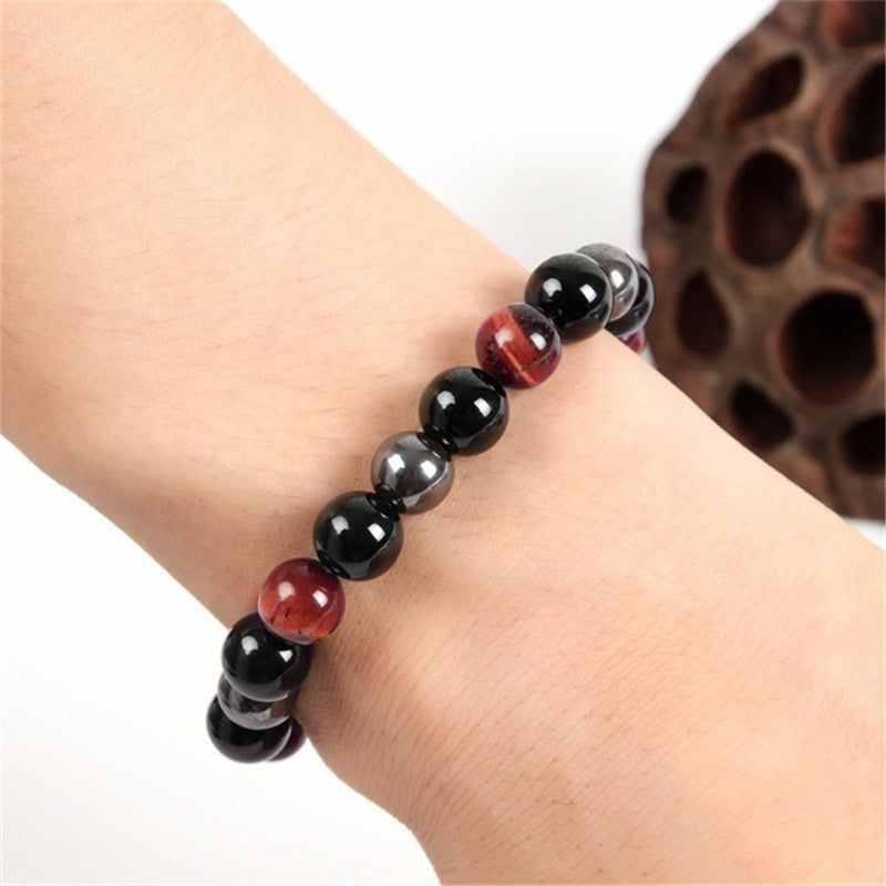 Tricolor Gem Bead Bracelets Tiger Eye Iron Ore Bracelet