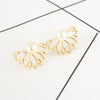 Creative Hollow Lotus Shape Full Diamond Earrings