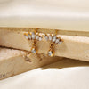 Micro-inlaid White Zircon Crown Lotus Earrings
