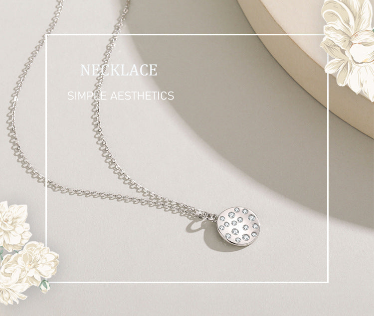 S925 Sterling Silver Diamond Pendant Necklace
