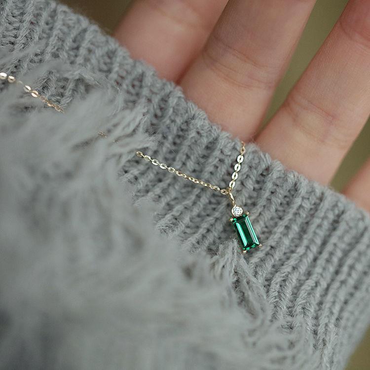 Grandma Green Zircon Princess Necklace