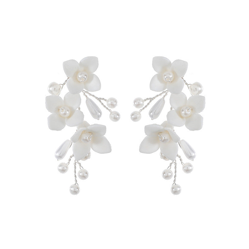Fashion White Flower Pearl Earrings