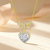 S925 Sterling Silver Princess Knot Necklace For Women Love Heart Bow Tie
