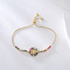 Mixed Color Zircon Geometric Charm Bracelet