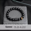 Twelve Constellation Stretch Bracelet Natural Yellow Tiger's Eye Bead Bracelets
